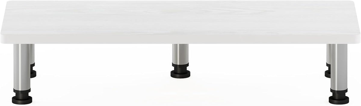 Furinno Turn-N-Tube Monitor Stand - White Oak with Stainless Steel Tubes