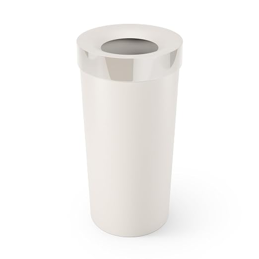 Umbra Vento Kitchen Trash Can â Large 16 Gal (62 L) Open Top Garbage Can for Home & Office â Modern Clean Design, Sand