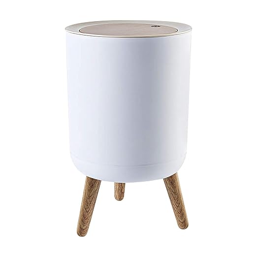 Trash canï¼7Liter/1.8 Gallon Garbage can with Press top Lidï¼Nordic Modern Waste Basketï¼Plastic Trash bin Suitable for Kitchen, Bathroom, Bedroom, Living Room, Office, Outdoorï¼Dog Proof Trash canâ¦â¦