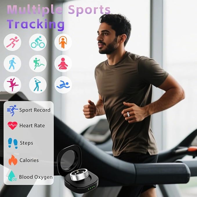Smart Ring for Women ??Fitness Tracker Ring with Heart Rate, SpO2, Blood Pressure, Sleep Monitoring, Step & Calorie Counter, No Subscription Fee, iOS & Android Compatible (Silver, 11)