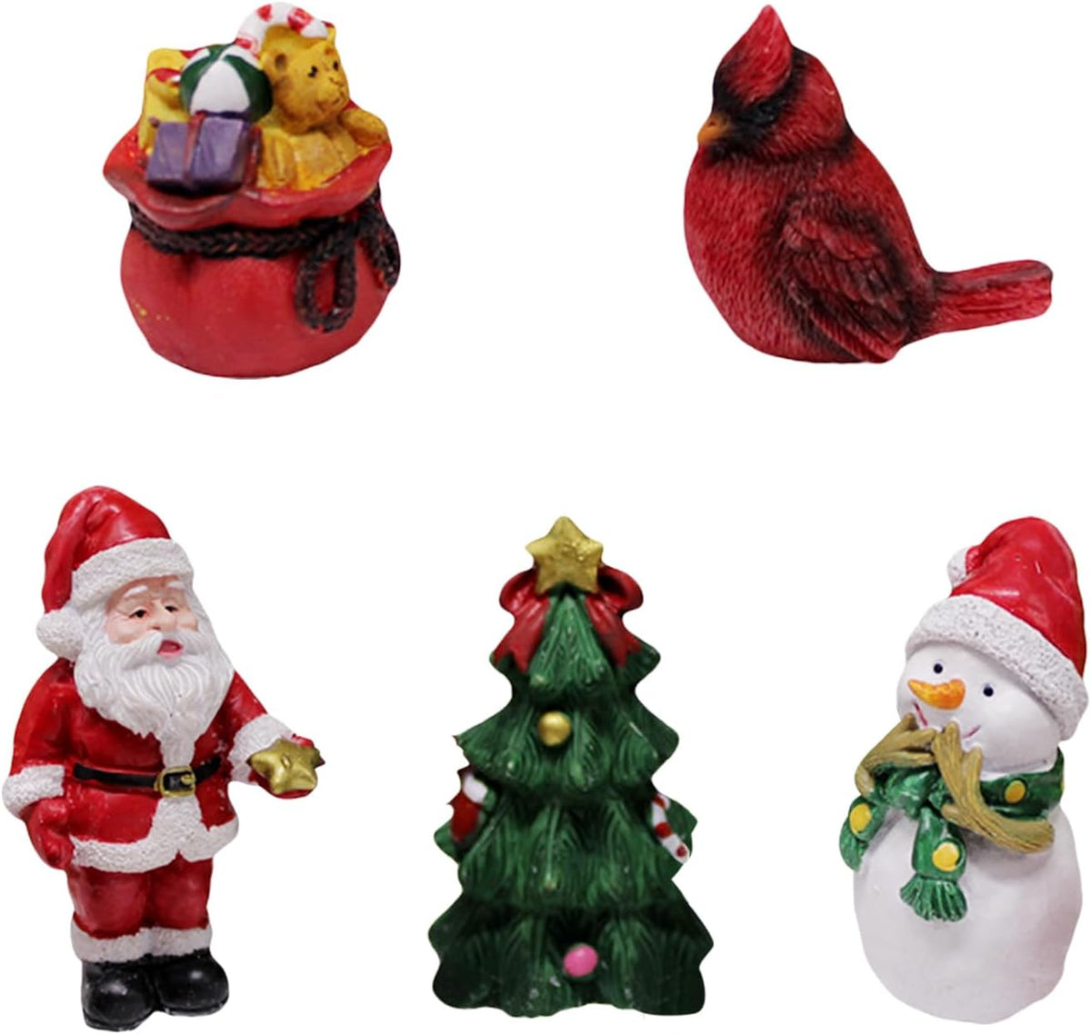 Regine Switzerland Christmas Miniature Figurines - Small Resin Santa Claus Ornaments for Holiday Decor