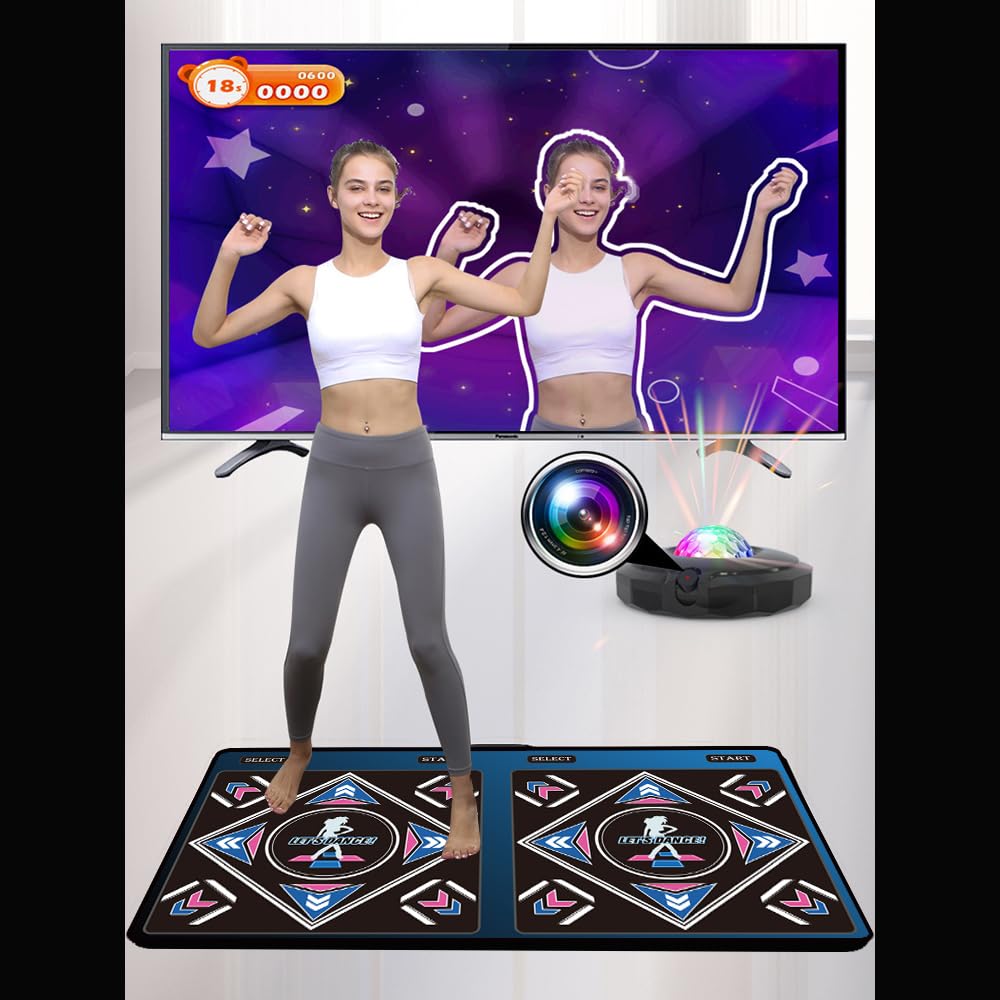 WuZhuangYuan HDMI Musical Electronic Dance mat with a Camera, a 64G Large Memory Card, Including 1000 Games,650 Songs,81 Music Videos,for Single/Double Users, a Luxurious Gift for Boys and Girls