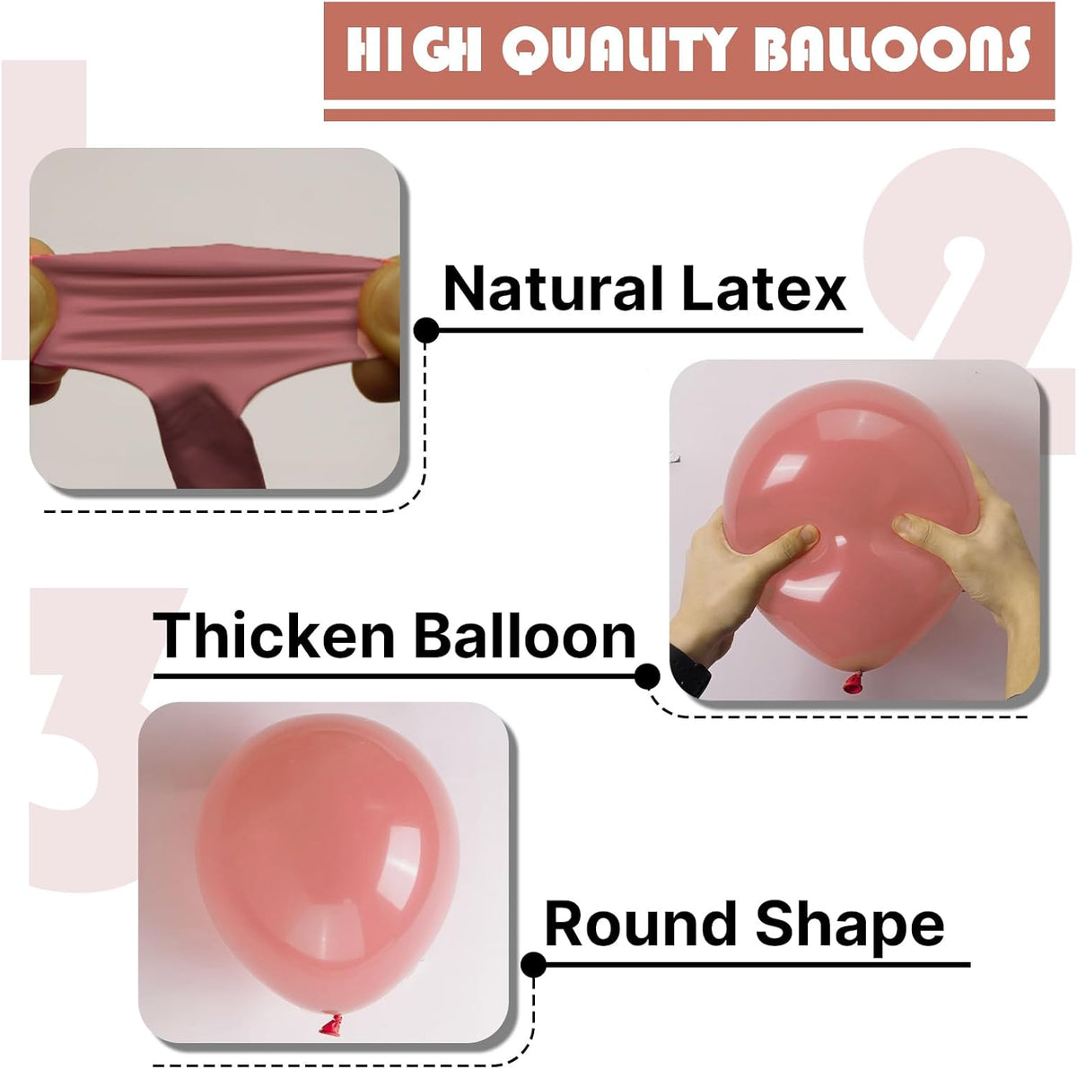 PartyWoo Dusty Pink Balloons - 127-Piece Blush Pink Balloon Arch Kit for Baby Showers & Birthday Parties