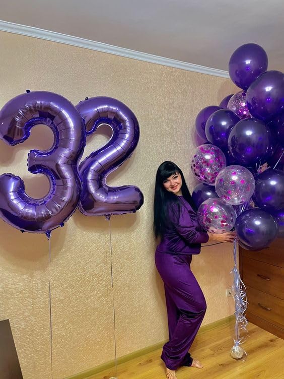 Purple Number 1 Balloon - 40 Inch Shiny Decoration for Baby Boy/Girl First Birthday Party