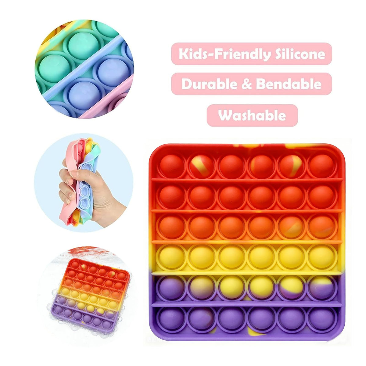 36PCS Rainbow Colors Pop Bubble Fidget Sensory Toys, Pop Fidget Toys,Pop Toy Bulk for Party Favor, Classroom Student Prizes Easter Basket Goodie Bag Stuffers Christmas Valentine Gift