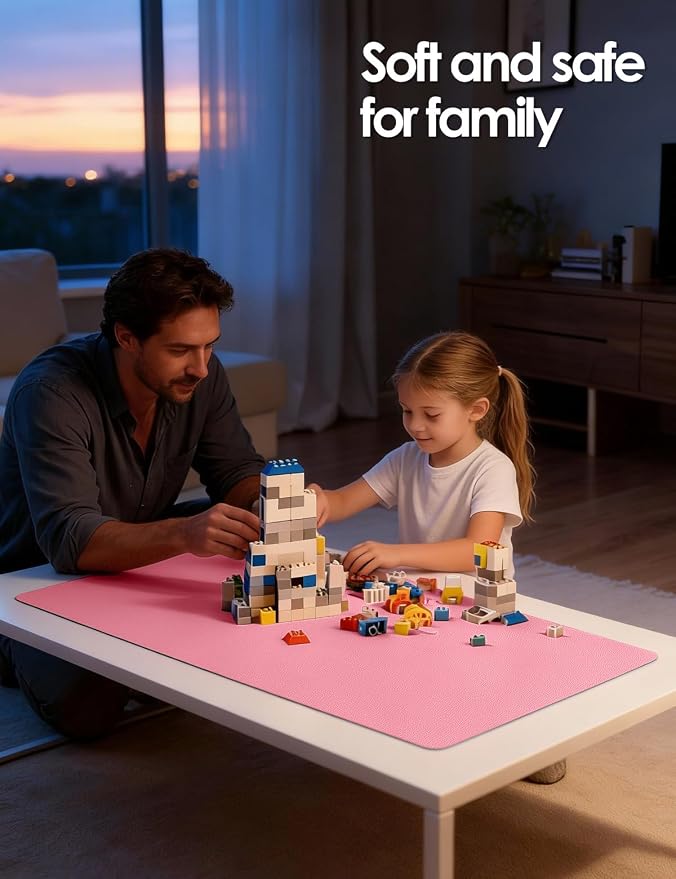 YSAGi Leather Desk Protector, Office Mat, Large Mouse Mat, Non-Slip PU Leather Blotter, Laptop Desk Mat, Waterproof Writing Pad for Office and Home(Pink, 63" x 24")