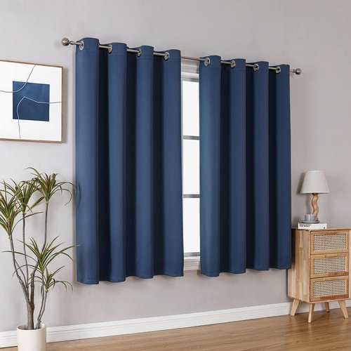 ChrisDowa Blackout Curtains - Thermal Insulated Room Darkening Panels, Stone Blue, 52 x 63 Inch - 2 Set