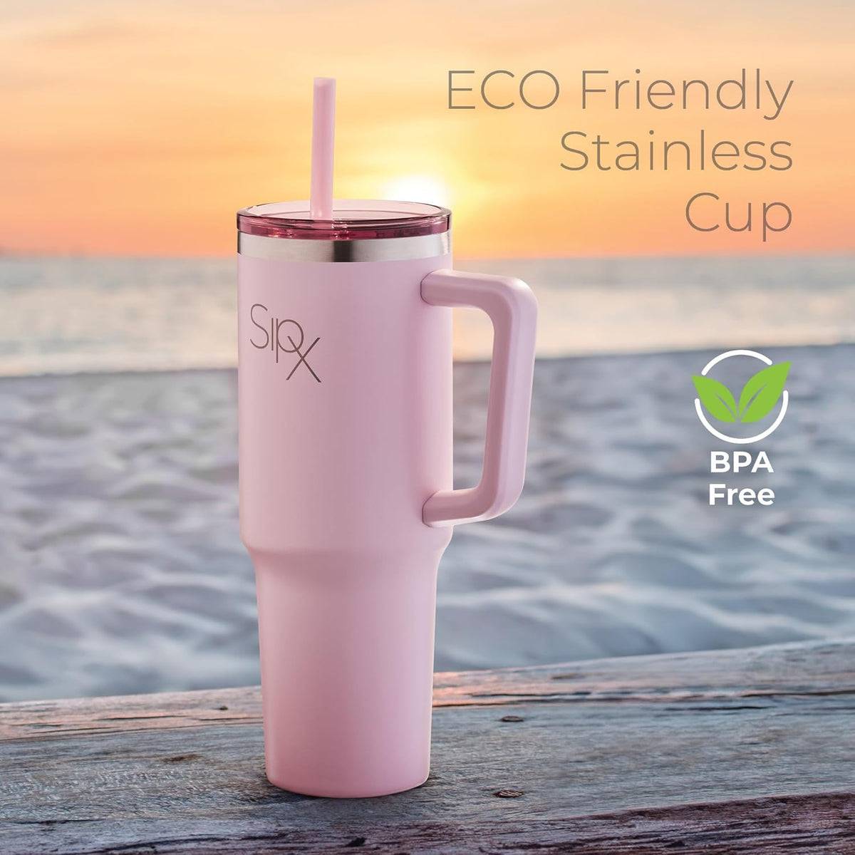 SIPX™ Insulated Tumbler 40 oz - Vacuum-Sealed Stainless Steel, Leakproof Design | Perfect for Iced Coffee & Travel - Pink