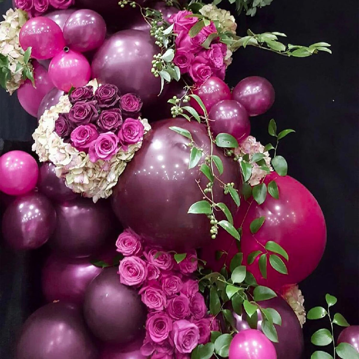 PartyWoo Dark Purple Balloons - 140-Piece Boho Balloon Arch Kit for Baby Showers & Birthdays | Dusty Plum & Royal Purple