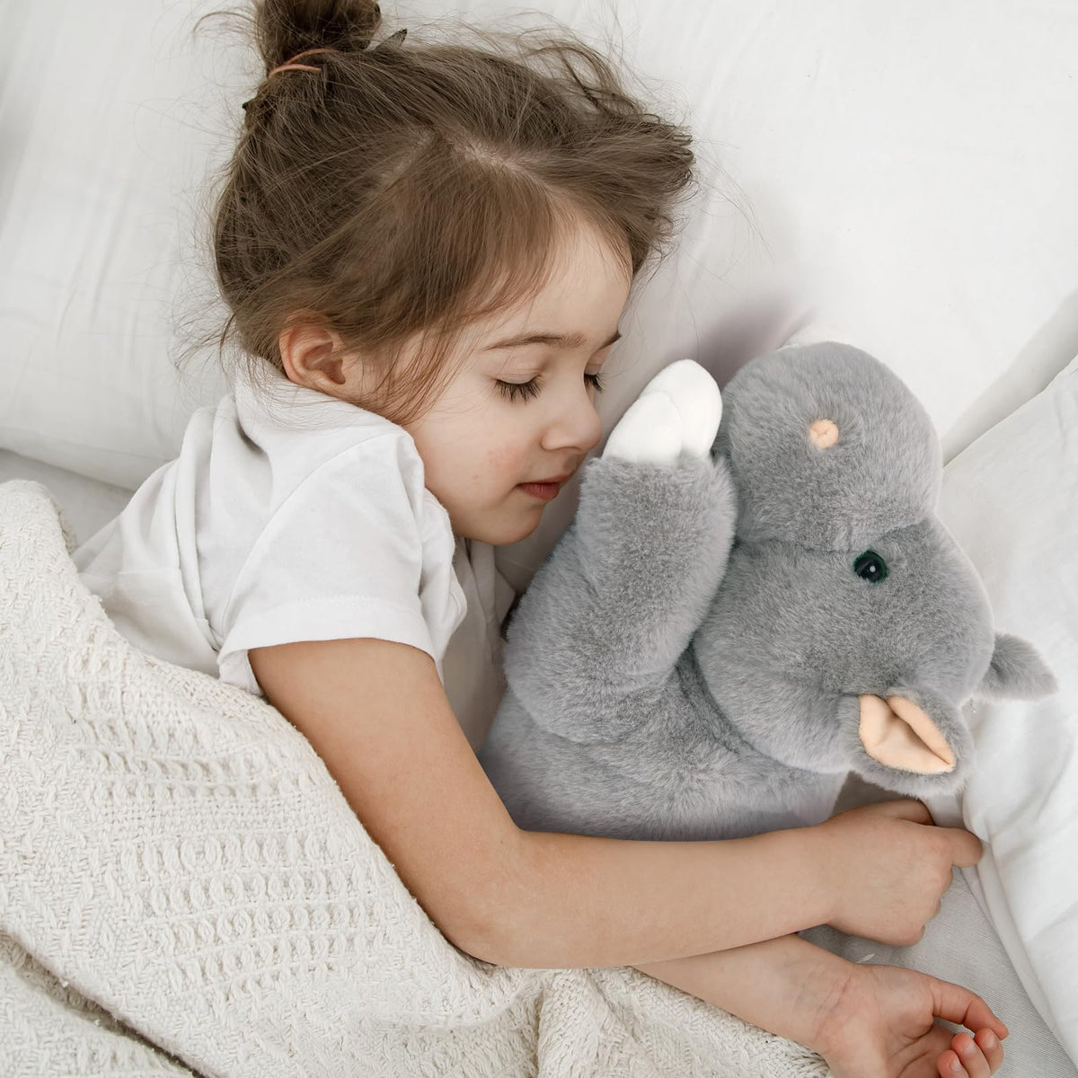 Tezituor 5Pcs Hippo Stuffed Animals Toy with Babies, 16'' Large Mommy Stuffed Hippo Plushies with 4 Cute Babies, Cute Hippopotamus Plush Body Pillow for Boys Girls