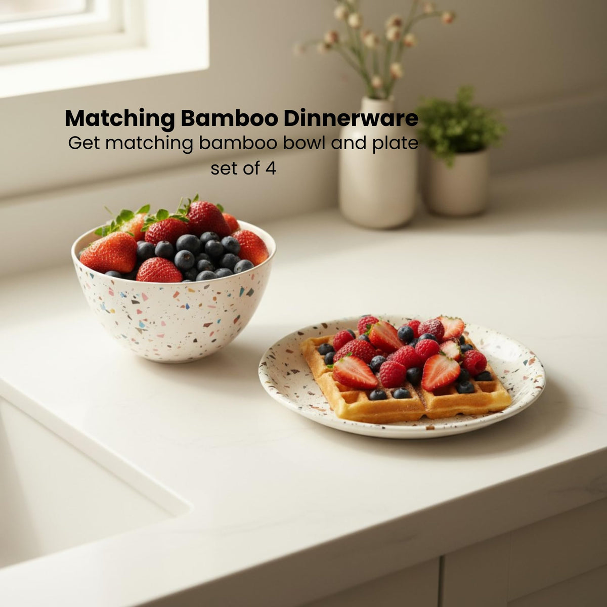 ilohaus Bamboo Bowl Set of 4 – 6-Inch, 20 oz Deep Cereal & Snack Bowls for Kids and Toddlers – BPA-Free, Dishwasher Safe, Lightweight Alternative to Plastic or Ceramic