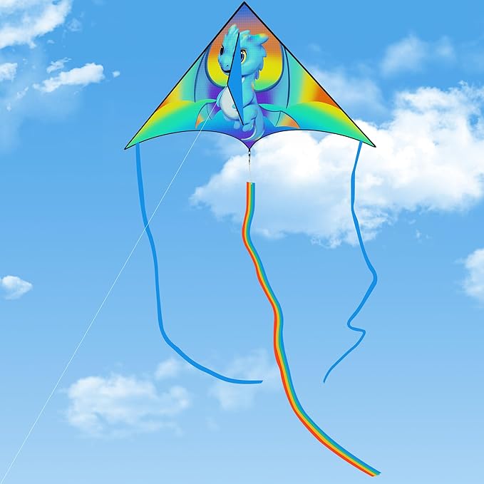 Kites for Kids Ages 4-8 & 8-12,Large Delta Kite for Adults,Easy to Fly, Kids Kites for Boys and Girls, Perfect for Beginners, Gifts for Holiday Easter Festival (Dragon)