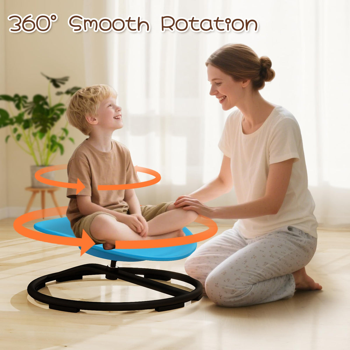 Skandiquip ADHD Sensory Spinning Chair for Autistic Kids, Sensory Chair for Autistic Children, 360 Rotation, Heavy Duty 220 LBS Capacity, Blue