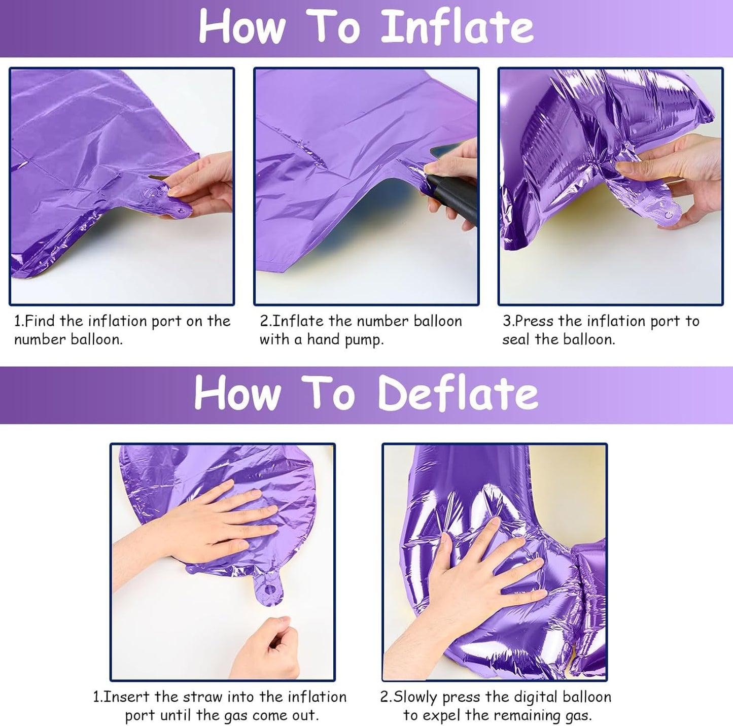 Purple Number 40 Birthday Balloons - 40 Inch Large Mylar Foil 4 & 0 for Womenβs 40th Party Decor
