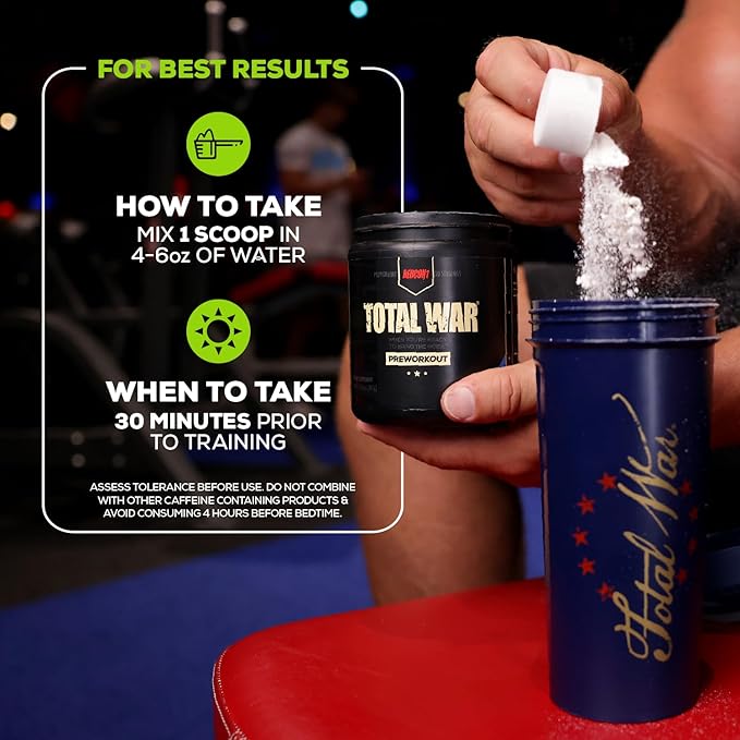 REDCON1 Total War Pre Workout, Sour Gummy Bear - Fast Acting Caffeinated Preworkout for Men + Women with Beta Alanine - Contains Citrulline Malate for Increased Pump, Blood Flow (20 Servings)