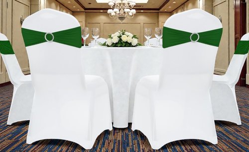 MDS Premium Spandex Chair Sashes - Stretchy Bow Covers with Buckle Slider | 50 Pack - Green