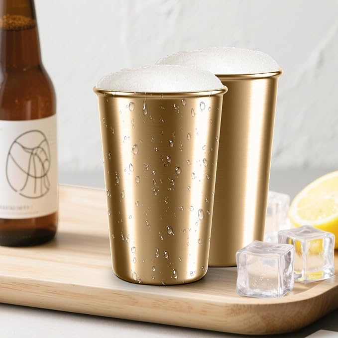 5 Pack 10 oz Stainless Steel Pint Cups,Stainless Steel Cup,Pint Cup Tumbler,water Tumbler,Stackable,Reusable,BPA Free