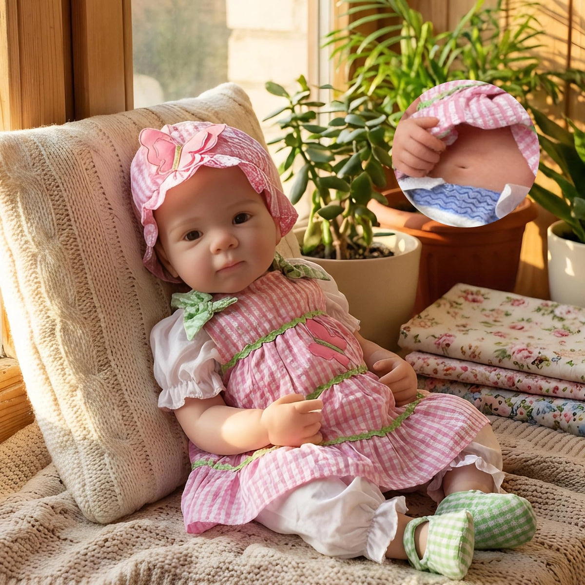 OtardDolls 18 Inch Silicone Baby Doll Realistic Newborn Doll, Soft Full Body Silicone Reborn Baby Girl Dolls Handmade Real Looking Doll Pack Set