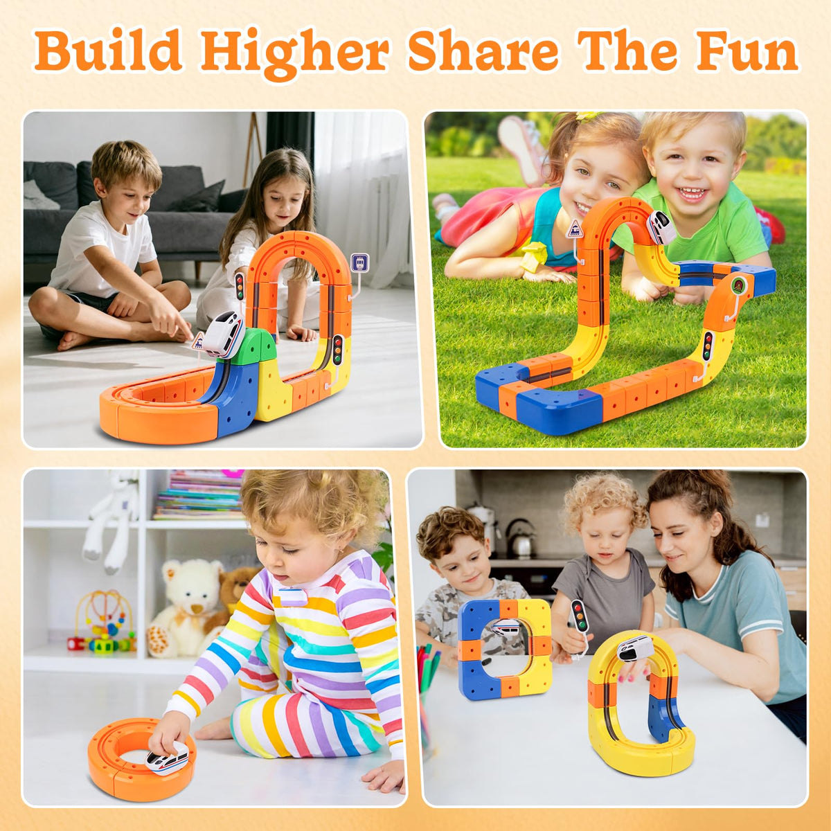 81 Pcs Electric Train Set for Kids, Anti-Gravity 3D Flexible Race Track with Motorized Car, STEM Building Construction Toys for Toddlers, Creative Birthday Gift for Boys Girls Ages 3 4 5 6 7 8+