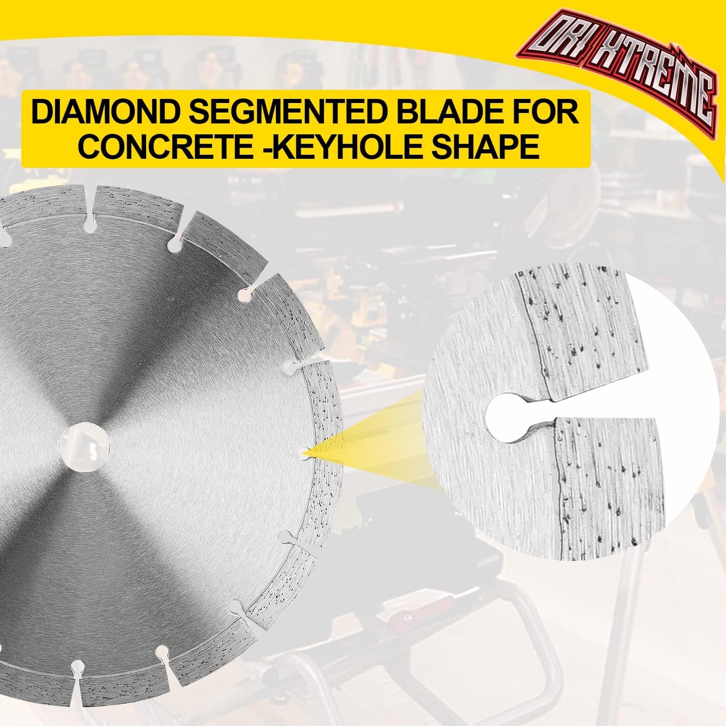 ORIXTREME 14 Inch Diamond Concrete Saw Blade 10Pcs, Segmented General Purpose Blade Dry/Wet Cutting Concrete, Reinforced Concrete, Masonry, Brick, Block,1"-20mm Arbor