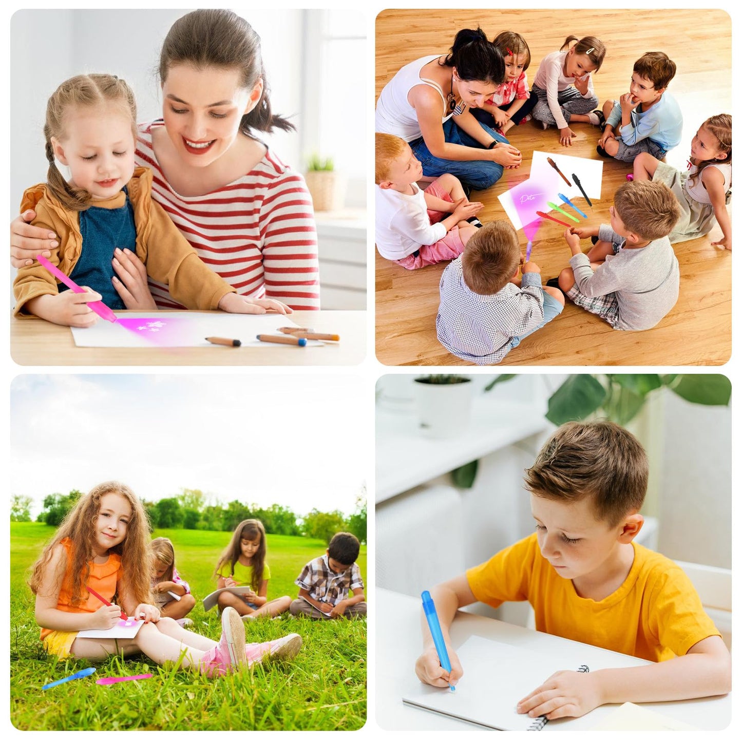 GUKAZH 8 Pcs Spy Pens Invisible Ink Pen with UV Light Magic Marker for Secret Message School Classroom Prizes for Students Party Favors Birthday Valentine's Day Christmas Party Goodies Gift Toy Age 3+