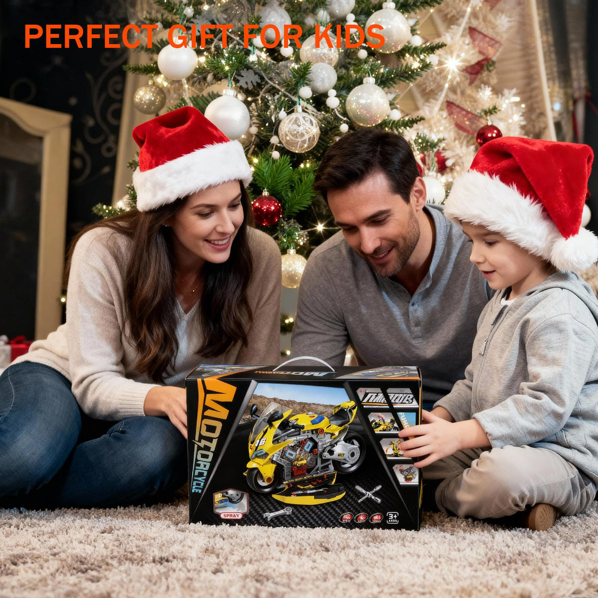 Take Apart Motorcycle Toy for Kids 3-5, Mechanic Toy DIY Repair Set with LED Lights, Real Engine Sounds & Spraying Exhaust - STEM Building Toys Engine Build Kit Birthday Gift for 3 4 5 6+ Year Old Boy