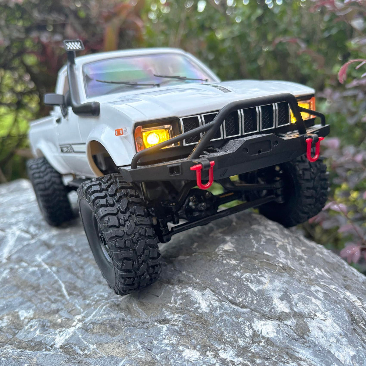HLSFWDRIVE WPL C24-1 RC Rock Crawler RC Truck 4x4 1/16 Scale RC Crawler Off Road Remote Control Pickup 2.4G All Terrain RTR with Proportional Throttle Steering Led Light Adult