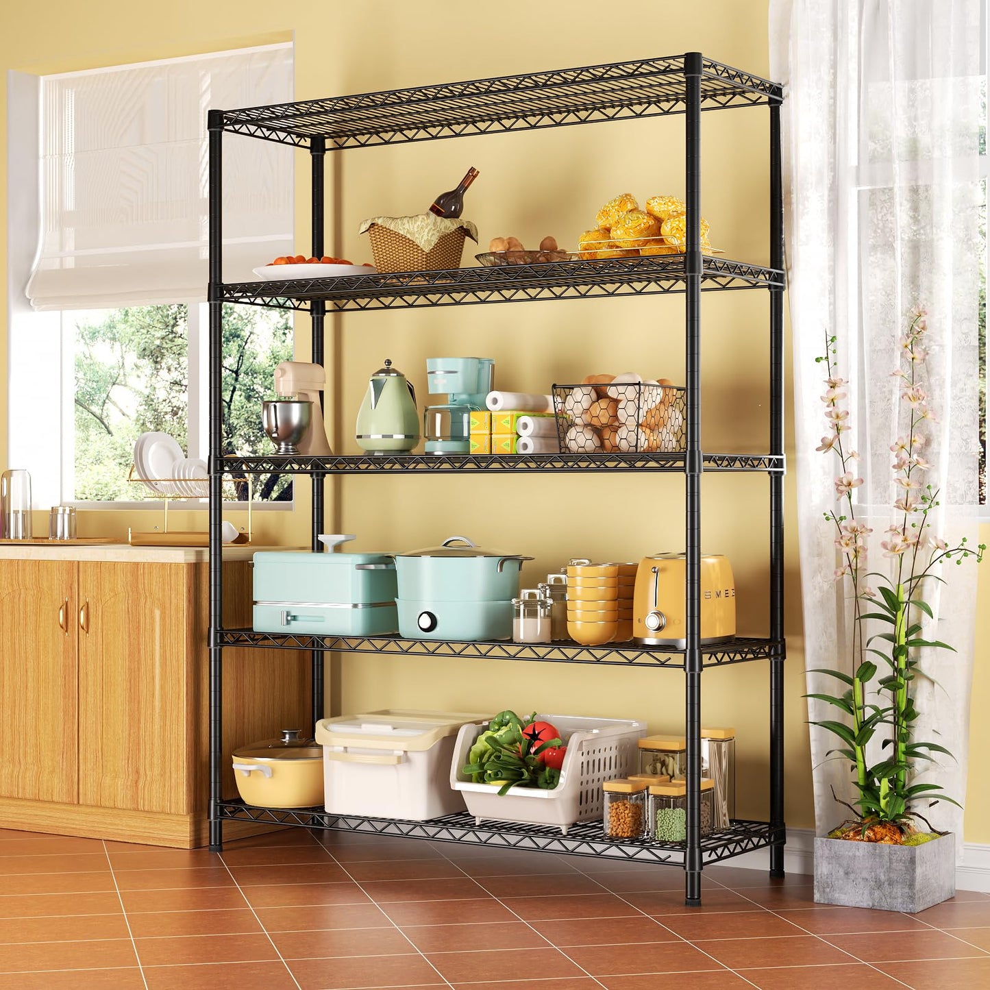 SINGAYE Shelf Closet Wire Shelving:Adjustable Metal Unit for Laundry Room Organization Bathroom Kitchen Home Garage Storage Pantry Rack Shelves