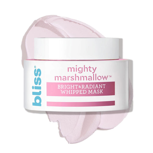 Bliss Mighty Marshmallow + Vitamin C Whipped Face Mask for Brightening & Hydrating Skin, Marshmallow Root Extract, Vegan Cruelty-Free Facial Treatment, 1.7 Oz