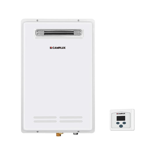 CAMPLUX Climatech 5 Tankless Water Heater Gas Outdoor 5.28 GPM Up to 6.4 GPM, 150,000 BTU, CSA Certified On Demand Instant Tankless Hot Water Heater Natural Gas, Outdoor Installation, WA528