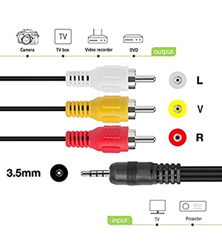 MaxLLTo 5ft K2KC4CB00002 Long AV Audio Video RCA TV Cable Cord Lead Wire for Panasonic Camcorder