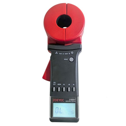 2100A+ 0.01 to 200Ω Digital Clamp On Ground Earth Resistance Tester Meter Jaw Size 32mm with Alarm Function and Data Storage