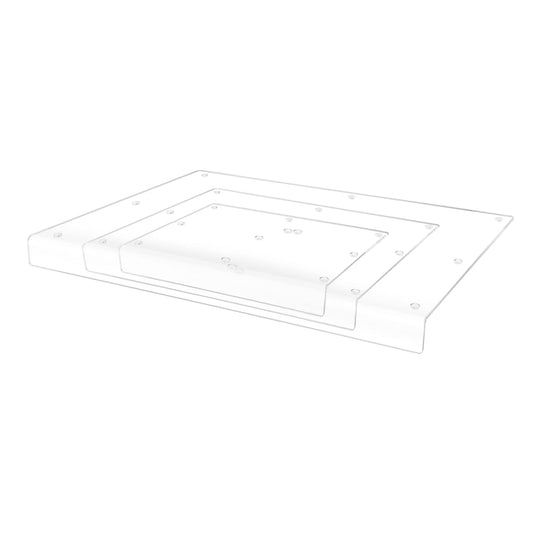 2 Pack Clear Acrylic Cutting Boards 3 Pieces 1" Lip and Rubber Anti Skid Bumpers Countertop Charcuterie Plate Restaurants Home or Commercial Kitchens Clear Durable Acrylic by Marketing Holders