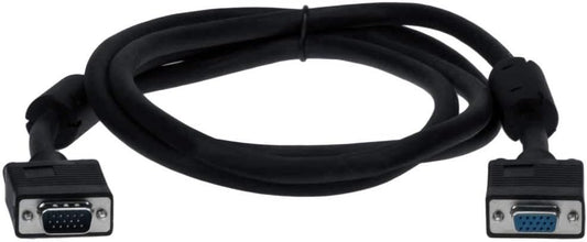 3ft HD15 SF Cable, SVGA M/F Monitor Extension Cable with Ferrite Bead Black