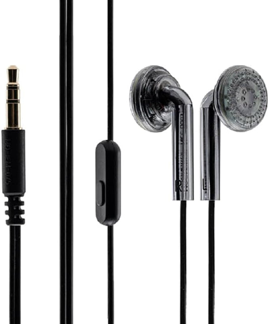 3.5mm Moondrop Nice Buds Flat-Headed Earbuds with Stereo Plug (Black Transparent with Mic)