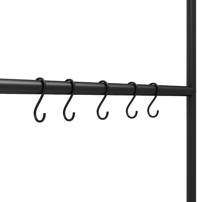 vidaXL Towel Rack Ladder with 5 Tiers Black 22.8x68.9 Iron