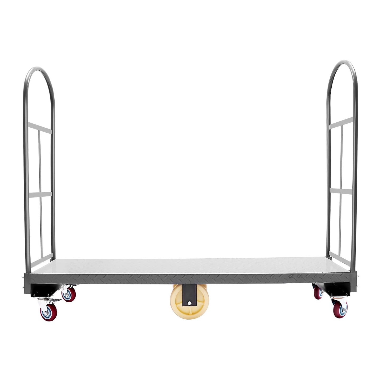 U-Boat Platform Truck Dolly, Heavy Duty Steel Deck Utility Cart with Dual Removable Handles 64.6x15.7inches Hold Loads Up to 2000 lbs