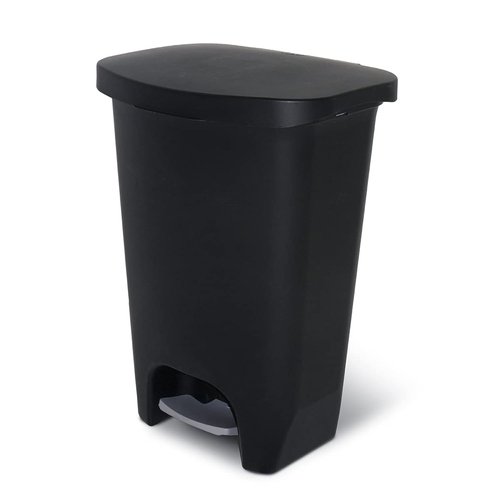 Glad 13 Gallon Trash Can - Hands-Free Plastic Kitchen Waste Bin with Odor Protection | Black