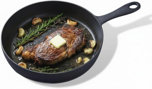 Flambo Skillet #10 - Pre-Seasoned 10-Inch Cast Iron Frying Pan - Naturally Non-Stick for Versatile Cooking