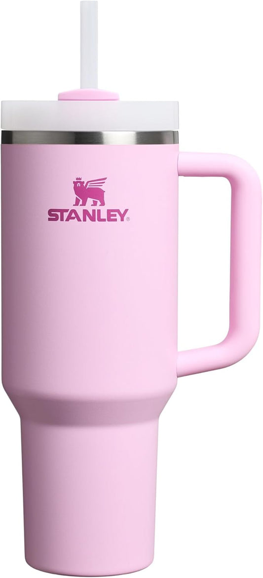 STANLEY Quencher H2.0 Tumbler - 40 oz Insulated Stainless Steel Cup with Handle & Straw | Cherry Blossom