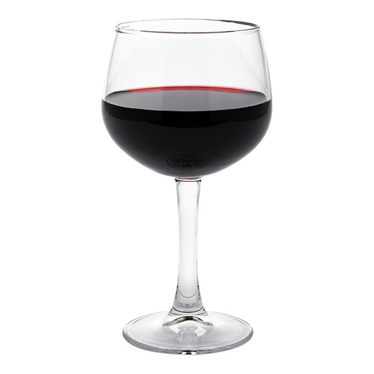 Restaurantware Cascata 13 Ounce Balloon Red Wine Glasses Set Of 6 Tempered Red Wine Glasses - Chip-Resistant Fine-Blown Glass Wine Balloon Glasses Dishwasher-Safe Stemware For Red or White Wines