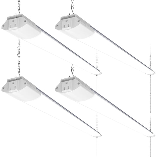 Barrina BS84 LED Shop Lights for Workshop 4FT, 84W, 10000LM, 5000K Linkable Light Fixture for Garage, Basement, Hanging or Flush Mount, 4 Packs, White
