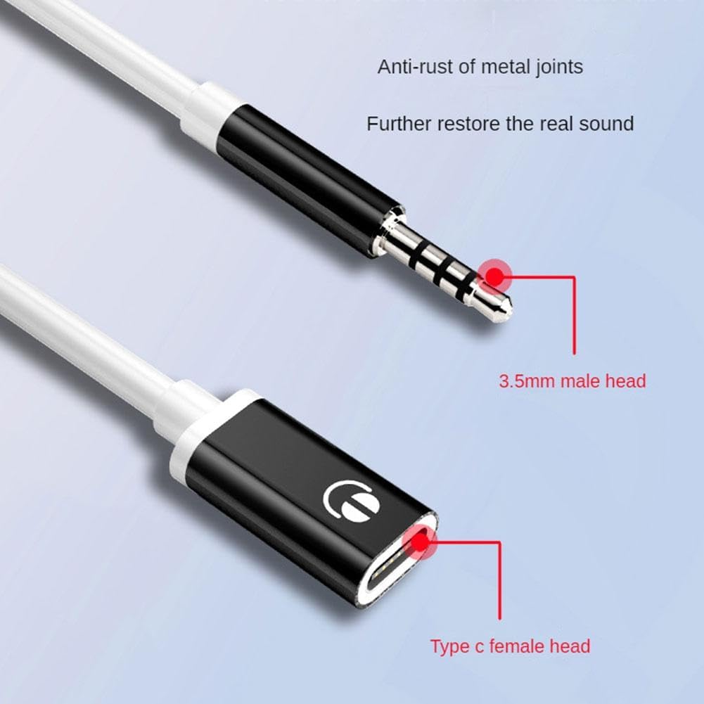 Generic 3.5mm Players,MP3 to USB-C Audio Adapter, Headphone Jack Adapter, Analog Cable Type-C Converter Earphone