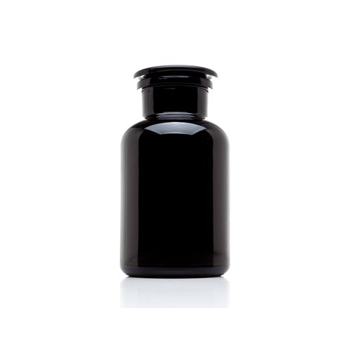Infinity Jars 1L (34 Fl oz) Black Ultraviolet Blocking Glass Apothecary Jar Airtight Smell‑Proof Refillable Container for Herbs, Spices, Tea & Essential Oils 3-Pack