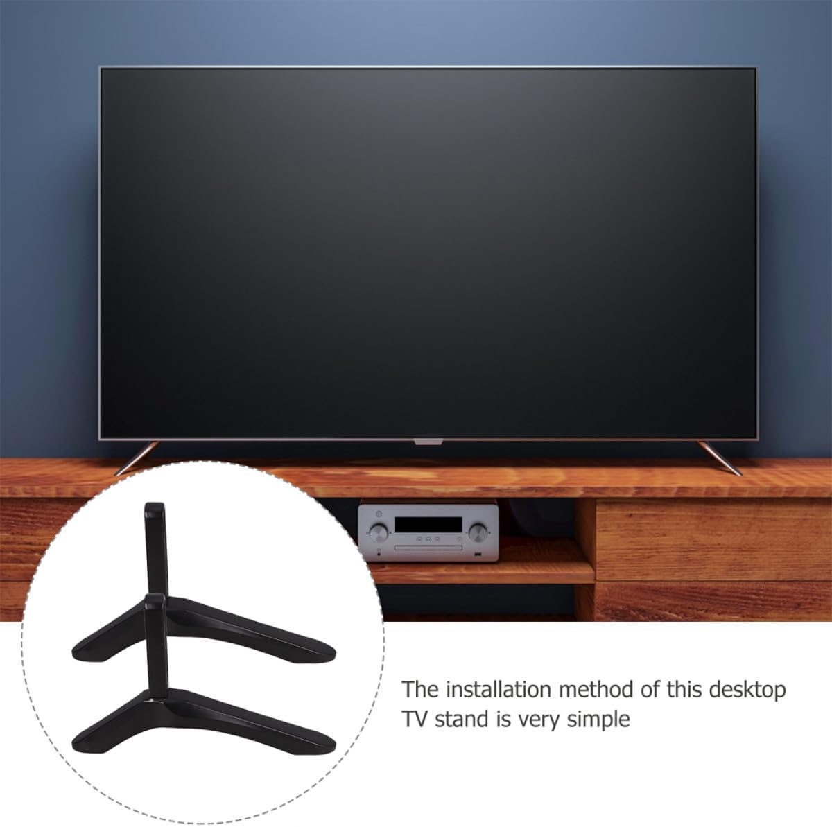 TOPPERFUN TV Stand Base Aluminum Alloy No-Drill Desktop Mount Stable TV Riser Stand Universal Tabletop Support