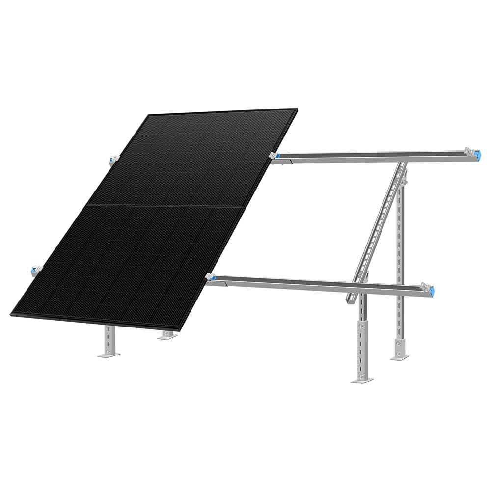 SUNGOLDPOWER Adjustable Solar Panel Ground Mounting Bracket,Expandable Mount Brackets for 2pcs 300W/450W/500W/560W/590w Panels,for Large Scale Install,Farm,Off-Grid System (Ground Mounting Bracket)