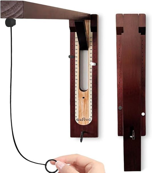 SWOOC Games - Hideaway Hook and Ring Game On A String - Weather Resistant & Easy Setup - Man Cave Games - Wall Activity for Game Room - Wall Ring Toss Fun for Adults - Bar Activity