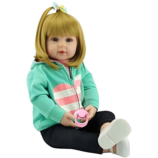 iCradle Lovely Reborn Baby Doll Girl 18 inch 45 cm Soft Body Vinyl Lifelike Baby Doll Realistic Newborn Dolls Handmade Toddler Toy for Ages 3+