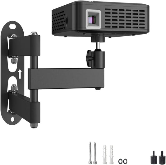 Bicrergo 360 1/4" 6.6lbs), Universal Projector Wall Mount - Rotation & Adjustable Tilt, Fits Screw Projectors, Cameras
