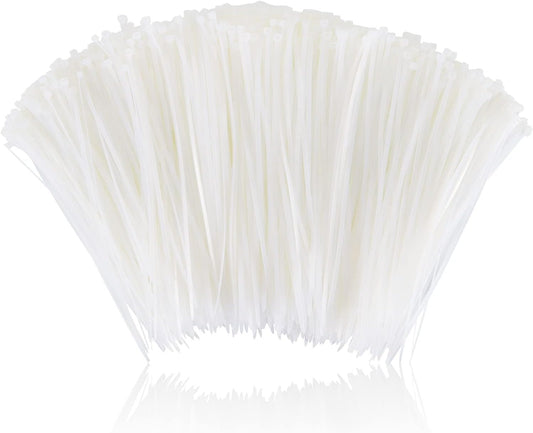 Boacua 12 Inch (1000 Pack), Zip Cable Ties Self-Locking Premium Nylon Cable Wire Ties,Heavy Duty White, for Indoor